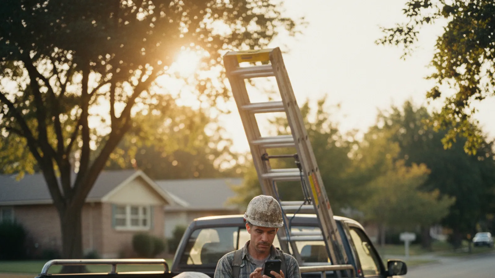 A homeowner asking an AI assistant which roofing company to hire