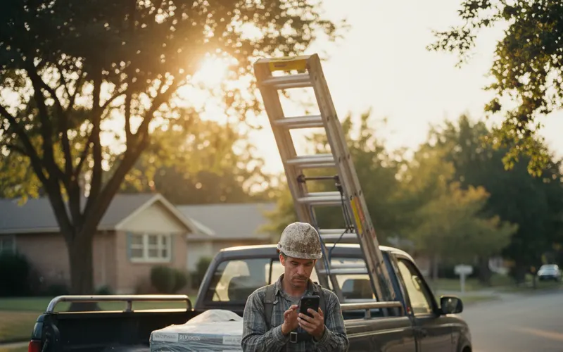A phone showing an AI answer recommending contractors